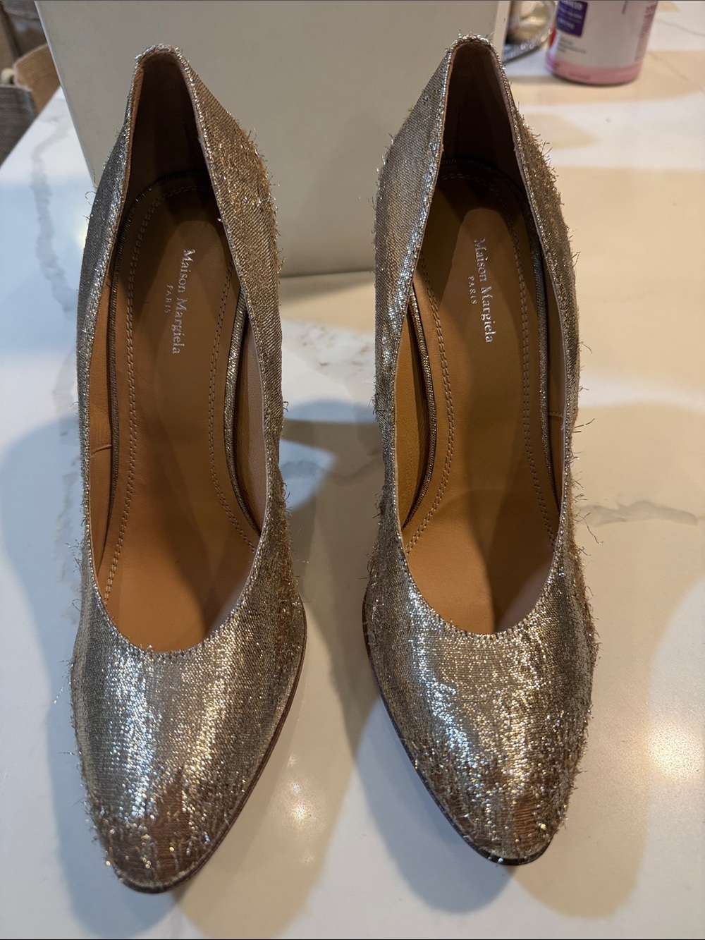 Maison  Margiela Silver Sparkle  Toe Heels